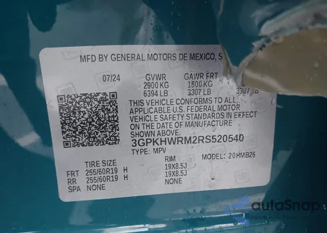 2024 Honda Prologue Touring from USA, damaged, VIN 3GPKHWRM2RS520540